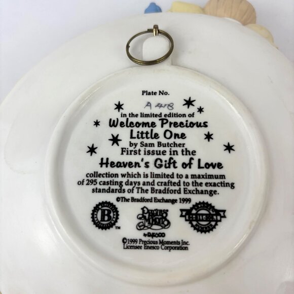 Precious Moments Nativity 3D Plate Welcome Precious Little One Sam Butcher 1999 - Picture 3 of 5